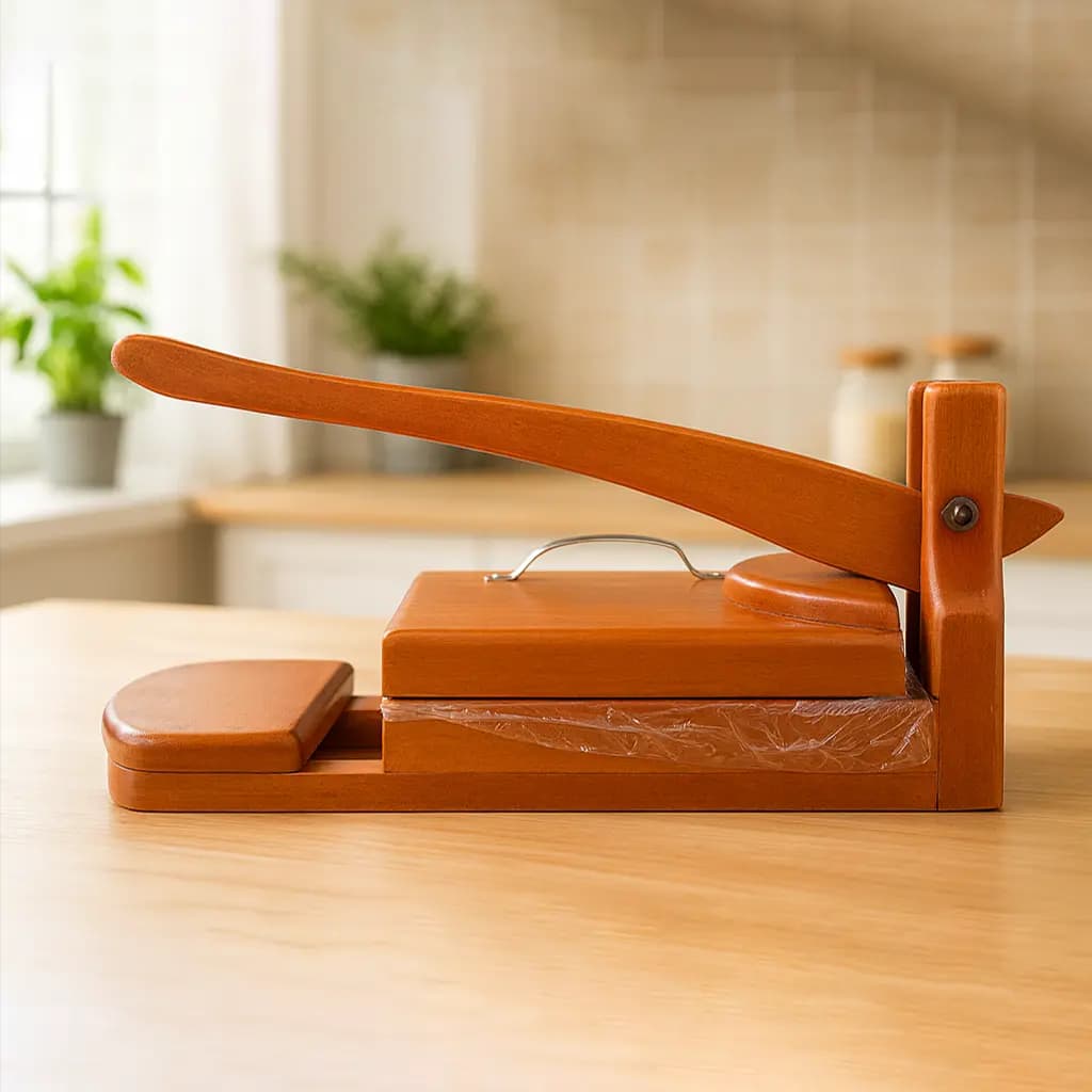 উচ্চমানের মেহেগুনি কাঠের তৈরি হ্যান্ড প্রেস রুটি মেকার 1